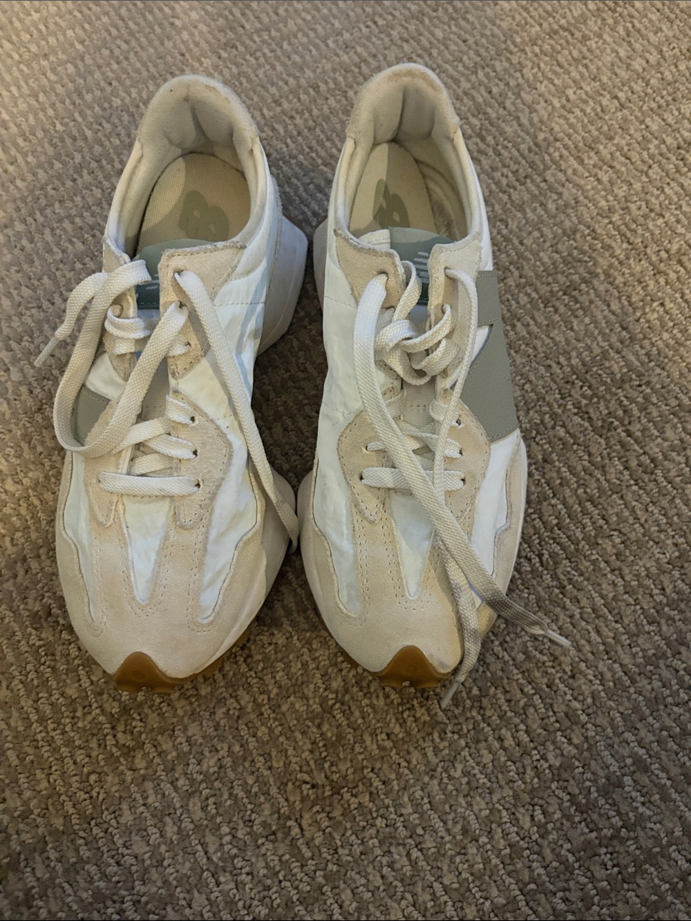 New Balance Women's Cream and White Low-Top Sneakers